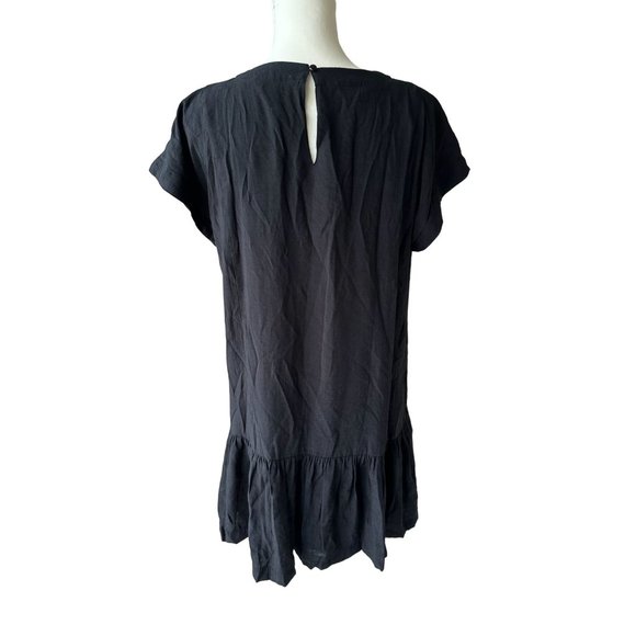 NINE WEST Black Drop Waist Ruffle Dress Size M - Picture 5 of 7